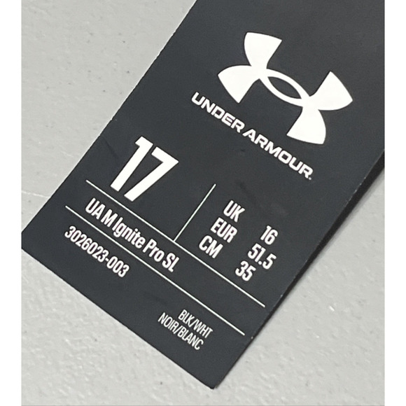 Under Armour Ignite Pro Slides Mens 17 Black White Slip On Flip Flop Sandals - Picture 3 of 9